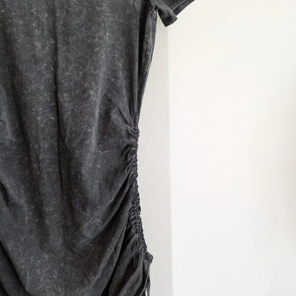 Ruched t-shirt dress, black, XS - Picture 4 of 6